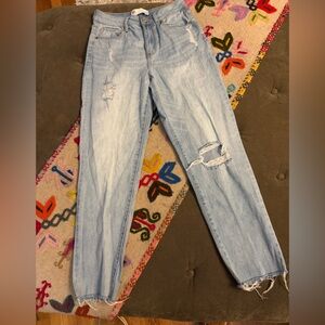 RSQ Light Blue Distressed Mom Jeans